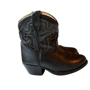 Smoky Mountain Boots Kids Black Leather Western Cowboy Boots 7.5 D Style 3032